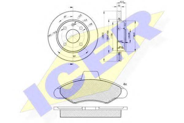 ICER 307901064 Комплект тормозов, дисковый тормозной механизм