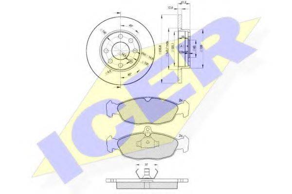ICER 308581240 Комплект тормозов, дисковый тормозной механизм