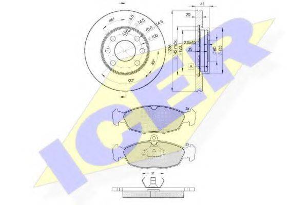 ICER 308581440 Комплект тормозов, дисковый тормозной механизм