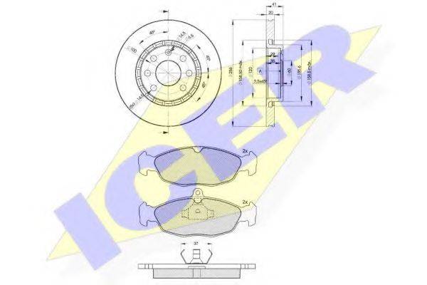 ICER 308589046 Комплект тормозов, дисковый тормозной механизм