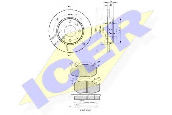 ICER 308644689 Комплект тормозов, дисковый тормозной механизм