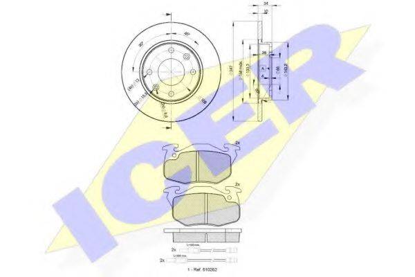 ICER 308664689 Комплект тормозов, дисковый тормозной механизм