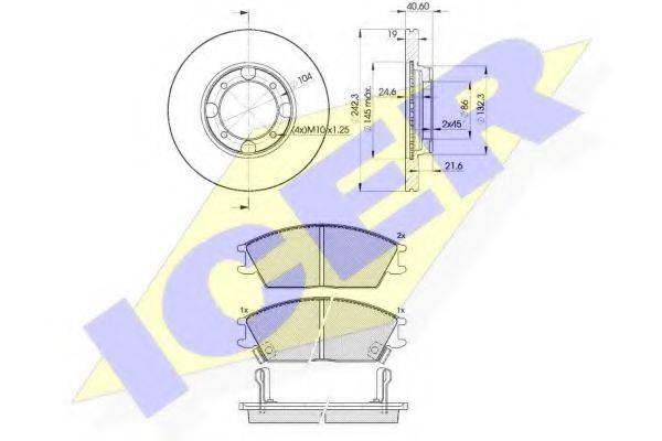 ICER 308872135 Комплект тормозов, дисковый тормозной механизм