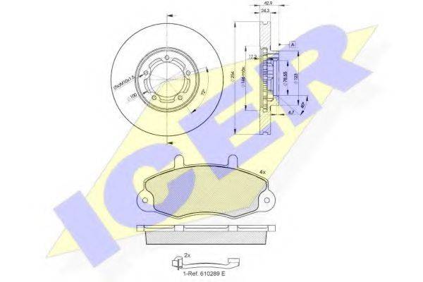 ICER 308965610 Комплект тормозов, дисковый тормозной механизм