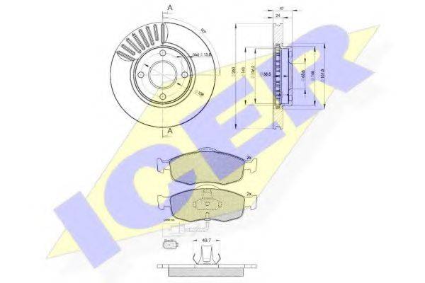 ICER 309176784 Комплект тормозов, дисковый тормозной механизм