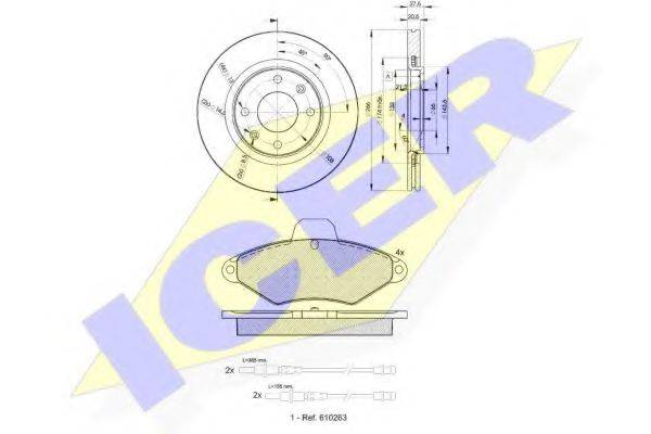 ICER 309204697 Комплект тормозов, дисковый тормозной механизм