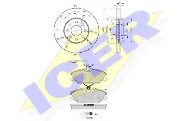 ICER 309302232 Комплект тормозов, дисковый тормозной механизм