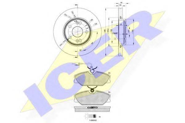 ICER 309306198 Комплект тормозов, дисковый тормозной механизм
