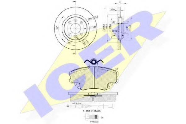 ICER 309933550 Комплект тормозов, дисковый тормозной механизм