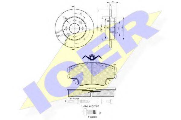 ICER 309934705 Комплект тормозов, дисковый тормозной механизм