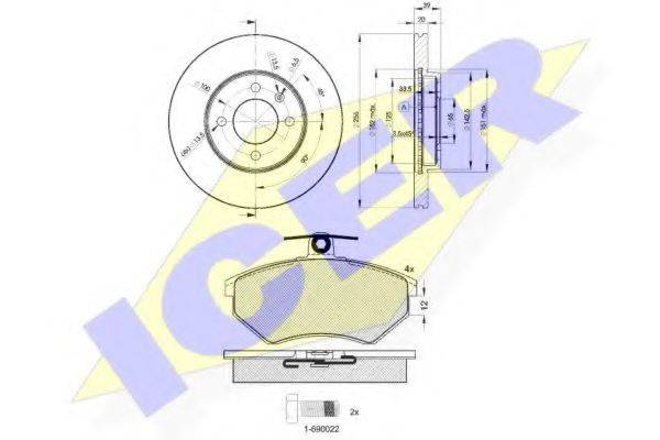 ICER 310113790 Комплект тормозов, дисковый тормозной механизм