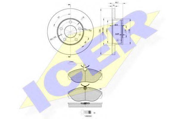 ICER 310534680 Комплект тормозов, дисковый тормозной механизм