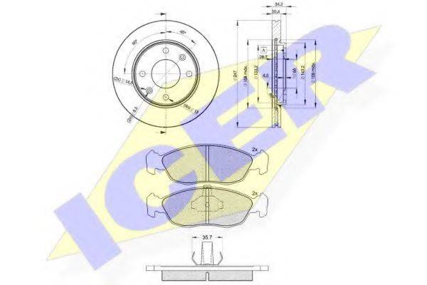 ICER 311214694 Комплект тормозов, дисковый тормозной механизм