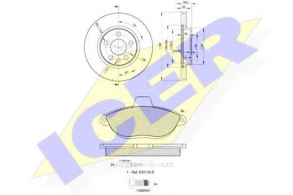 ICER 311224683 Комплект тормозов, дисковый тормозной механизм