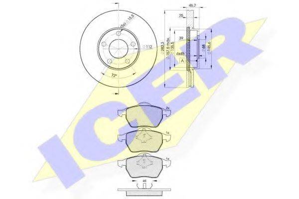 ICER 311385306 Комплект тормозов, дисковый тормозной механизм