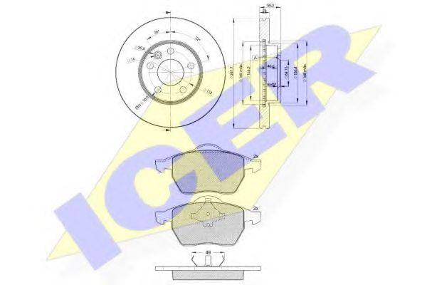 ICER 311391093 Комплект тормозов, дисковый тормозной механизм