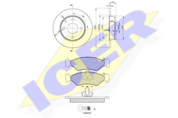 ICER 311431063 Комплект тормозов, дисковый тормозной механизм