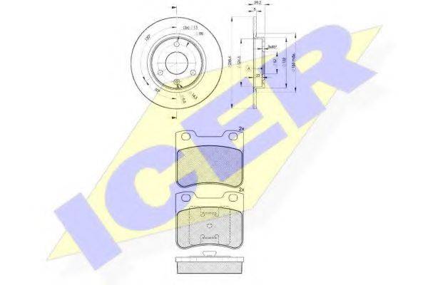 ICER 311507199 Комплект тормозов, дисковый тормозной механизм