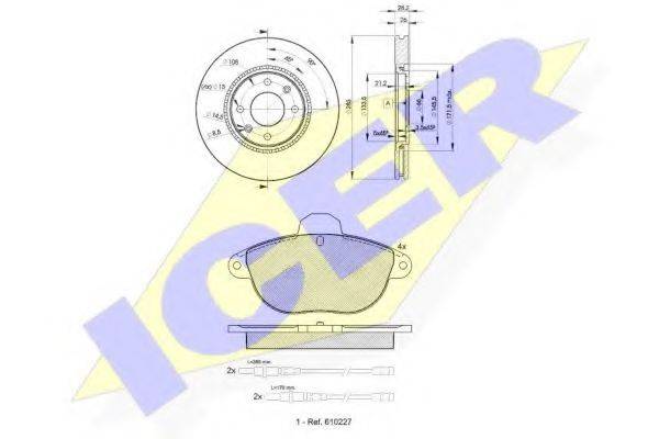 ICER 311547406 Комплект тормозов, дисковый тормозной механизм