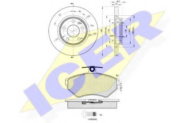 ICER 311575301 Комплект тормозов, дисковый тормозной механизм