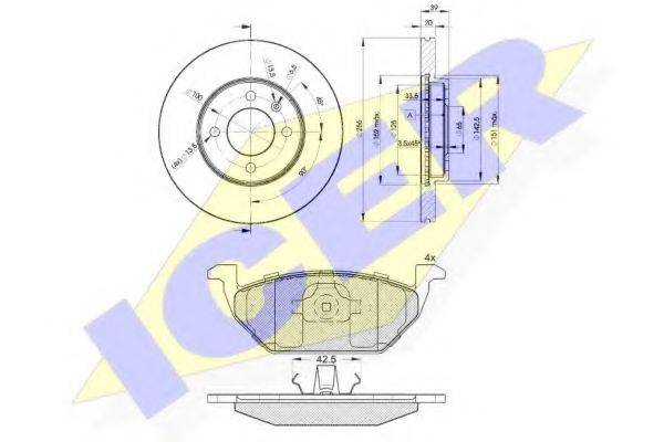 ICER 311843790 Комплект тормозов, дисковый тормозной механизм