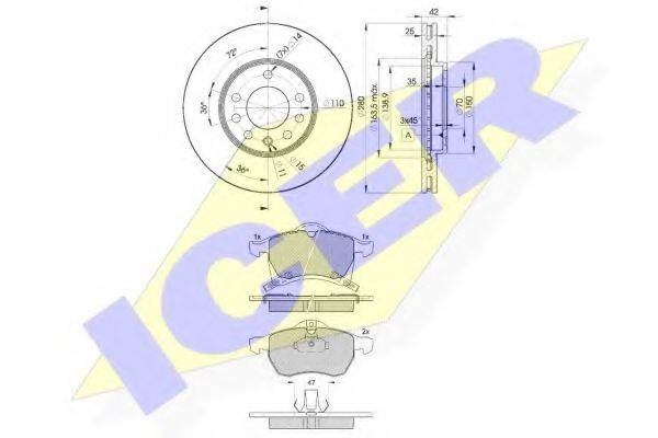 ICER 312489060 Комплект тормозов, дисковый тормозной механизм