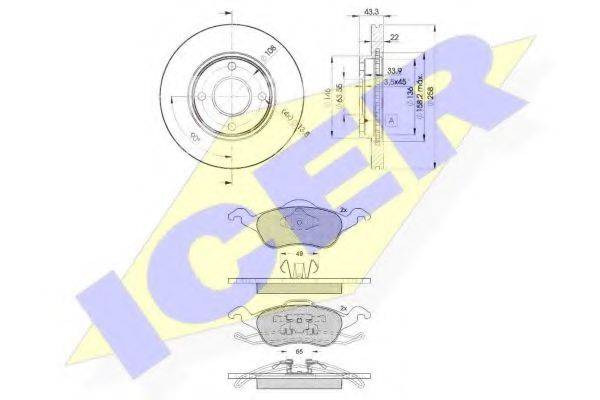 ICER 312645344 Комплект тормозов, дисковый тормозной механизм