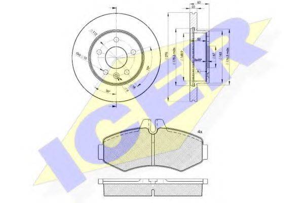 ICER 312886380 Комплект тормозов, дисковый тормозной механизм