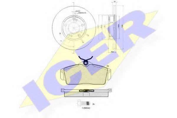 ICER 312901057 Комплект тормозов, дисковый тормозной механизм