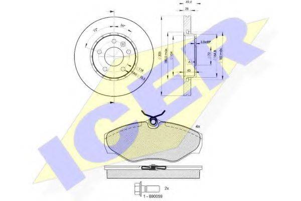 ICER 313156845 Комплект тормозов, дисковый тормозной механизм