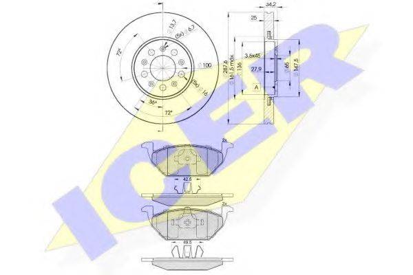 ICER 313385604 Комплект тормозов, дисковый тормозной механизм