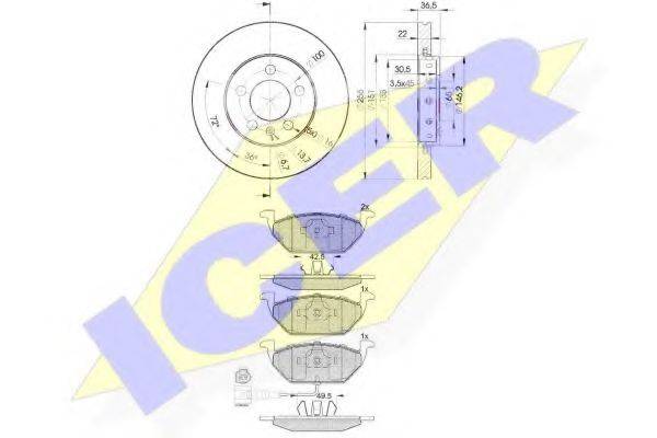 ICER 313495602 Комплект тормозов, дисковый тормозной механизм