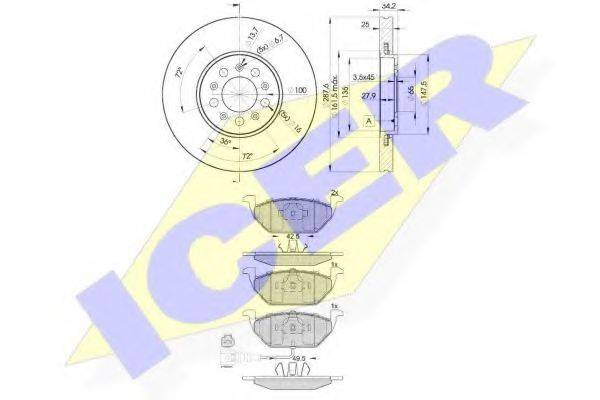 ICER 313495604 Комплект тормозов, дисковый тормозной механизм