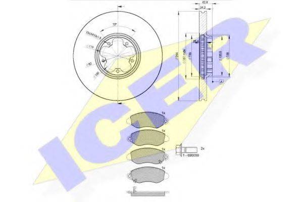 ICER 313675613 Комплект тормозов, дисковый тормозной механизм