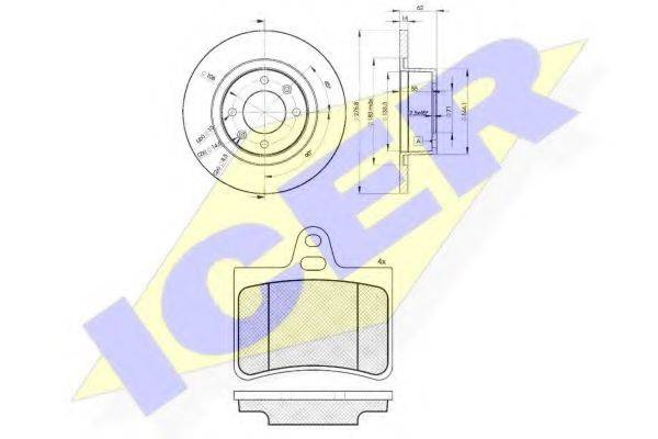 ICER 314074754 Комплект тормозов, дисковый тормозной механизм