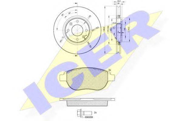 ICER 314294752 Комплект тормозов, дисковый тормозной механизм