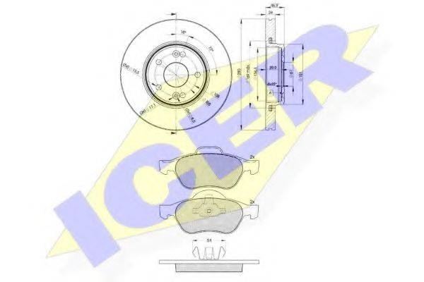 ICER 314312234 Комплект тормозов, дисковый тормозной механизм