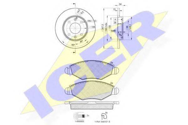 ICER 314394298 Комплект тормозов, дисковый тормозной механизм