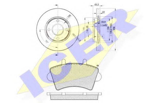 ICER 314425344 Комплект тормозов, дисковый тормозной механизм