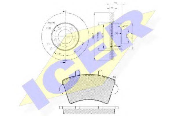 ICER 314426848 Комплект тормозов, дисковый тормозной механизм