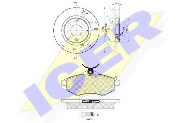 ICER 314504692 Комплект тормозов, дисковый тормозной механизм