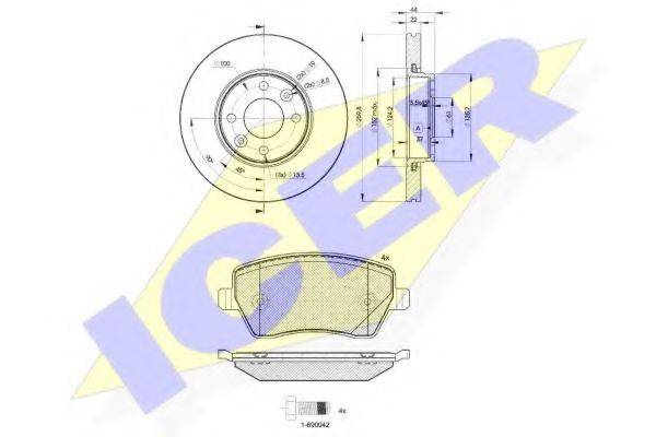 ICER 315347795 Комплект тормозов, дисковый тормозной механизм