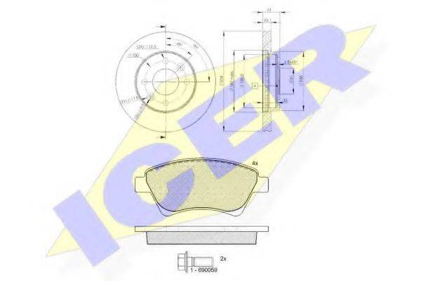 ICER 315796572 Комплект тормозов, дисковый тормозной механизм