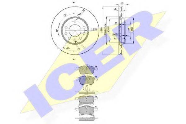 ICER 315929060 Комплект тормозов, дисковый тормозной механизм