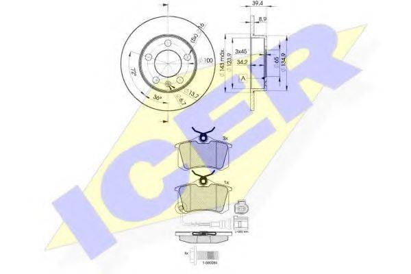 ICER 315935601 Комплект тормозов, дисковый тормозной механизм