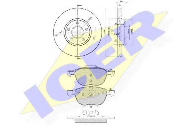 ICER 316173963 Комплект тормозов, дисковый тормозной механизм