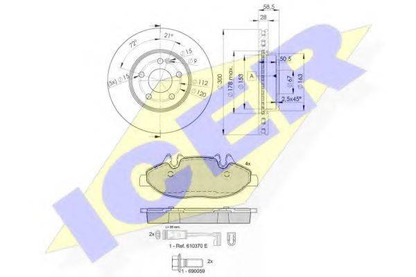 ICER 316750415 Комплект тормозов, дисковый тормозной механизм