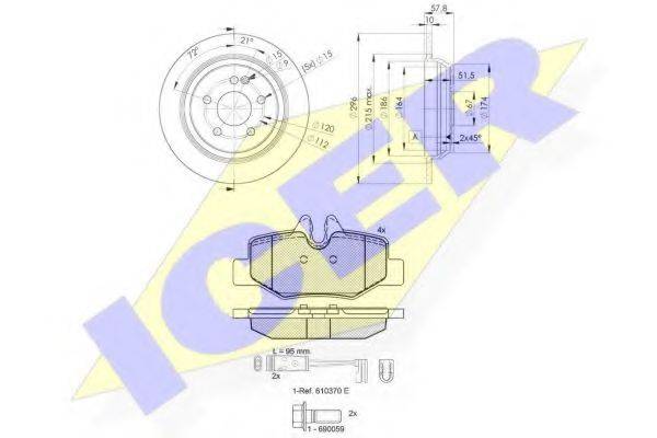 ICER 316760416 Комплект тормозов, дисковый тормозной механизм
