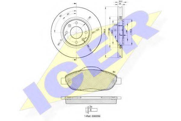 ICER 318514752 Комплект тормозов, дисковый тормозной механизм