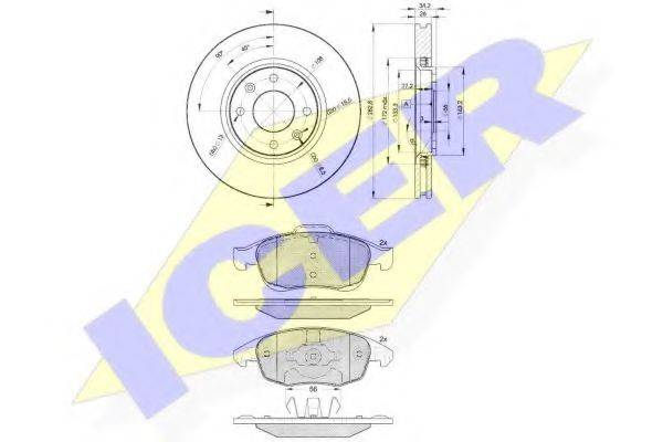 ICER 318524752 Комплект тормозов, дисковый тормозной механизм